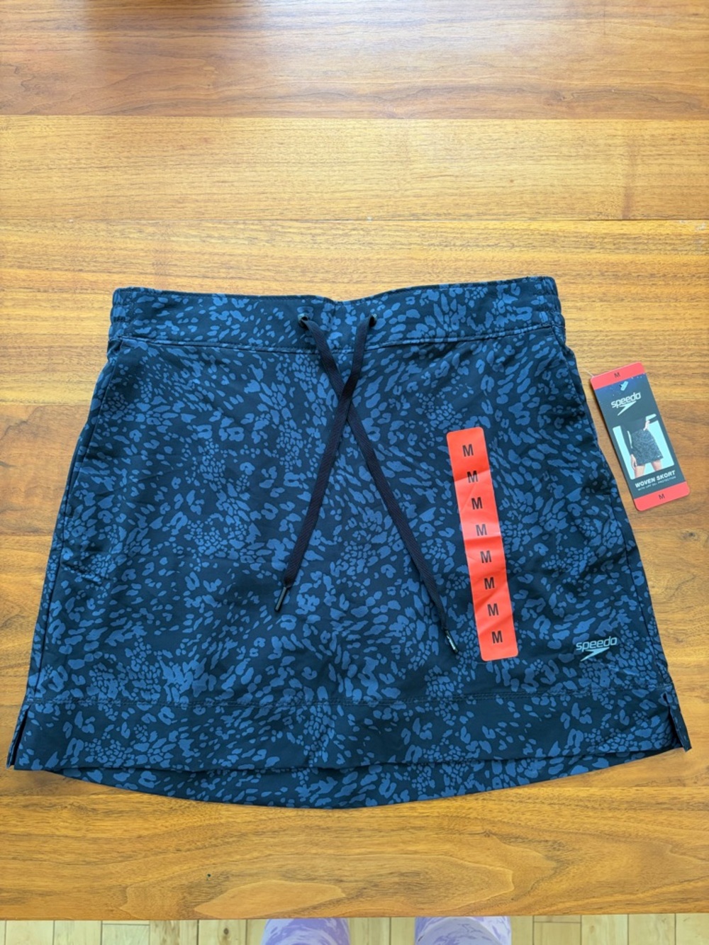 Speedo Black and Navy Woven Swim Skort